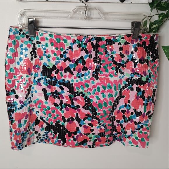 Lilly Pulitzer Tate Cameo Sweet Nothings Sequin Floral Mini Skirt Size 6 - Picture 2 of 7